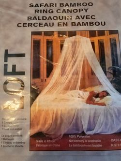 Canopy safari bamboo ring for bed