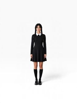 Wednesday Addams Halloween Costume Women’s X- Large Wig & Dress