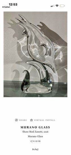 Murano glass bird , glass swan napkin holder, 4 inch glass fish , glass dog.
