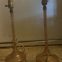 Pink Depression Glass Lamps 