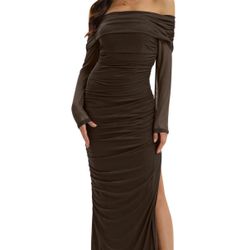 Women dress new size xsmall (brown) strech