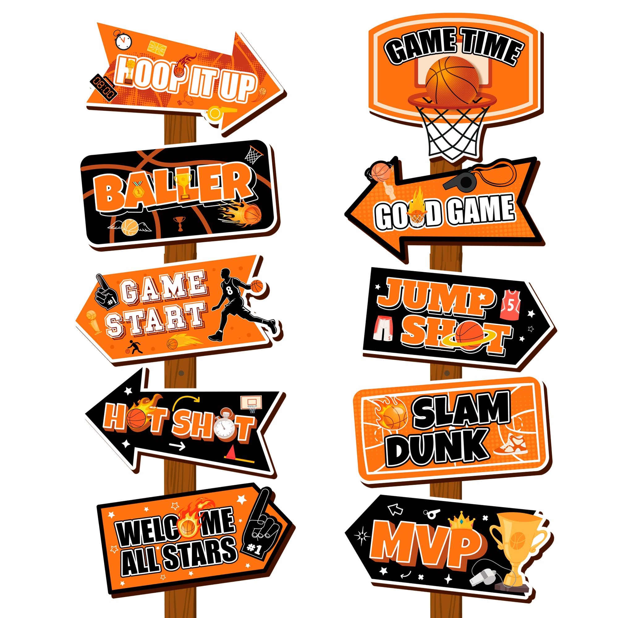 20pcs Basketball Party Sign (New, Unopened)