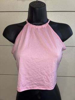 Shein Pink open cross back crop top- Size M