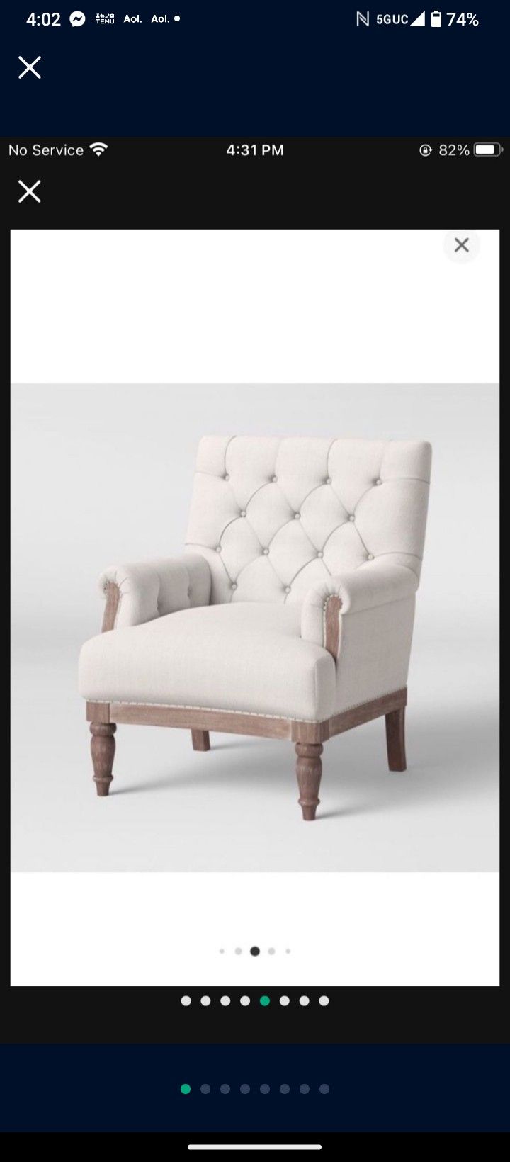Alford Rolled Arm Tufted Chair - Threshold