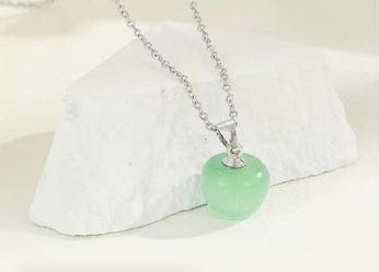 Green Stone Ball Pendant Necklace