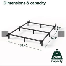 ZINUS 7 Inch Compack Metal Bed Frame, Support Bed Frame for Box Spring and Mattress Set, Black, Full