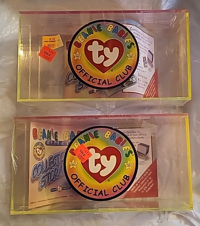 Set 2 1999 TY Beanie Babies Official Club Collectors Card Storage Boxes