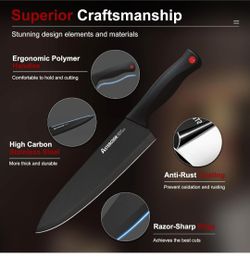 Astercook 15 Pieces Knife Sets for Kitchen with Block,