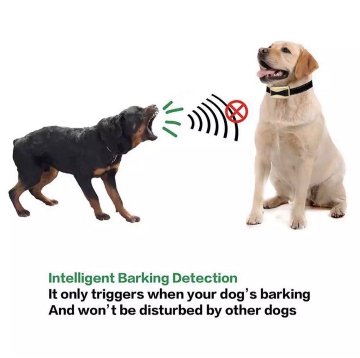 Dog Bark Collar Rechargeable Anti-Barking Training Collar Reflective Dog Collar