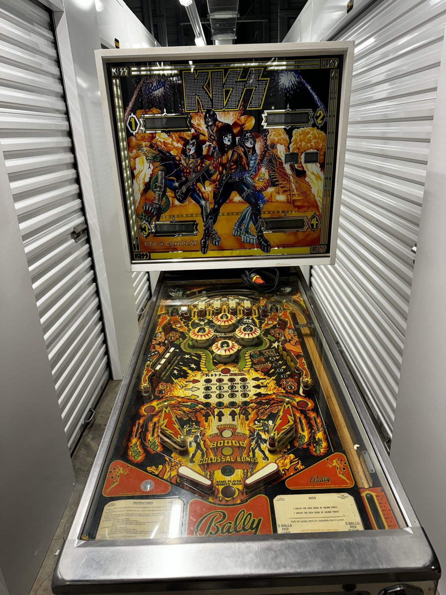 Vintage 1979 Bally KISS Pinball Machine