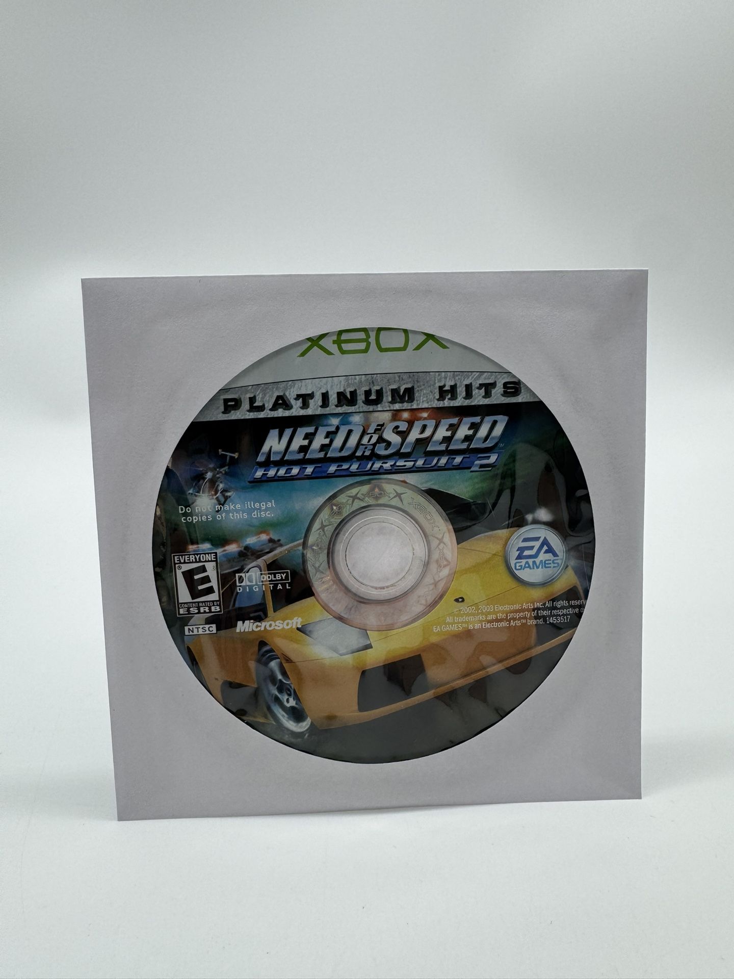 Need for Speed Hot Pursuit 2 Platinum Hits (Original Xbox) Disc Only Tested