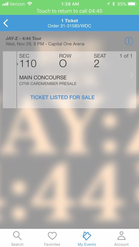 Jay Z Ticket