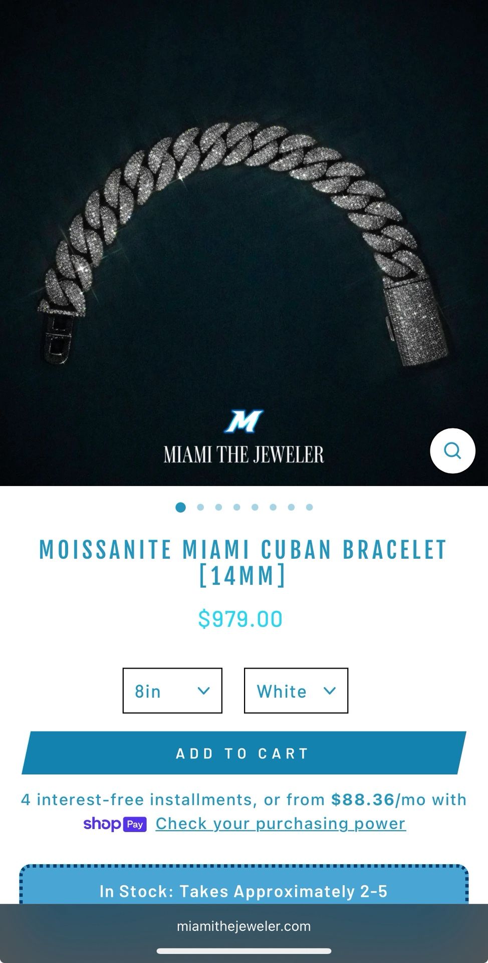 Moissanite Cuban bracelet