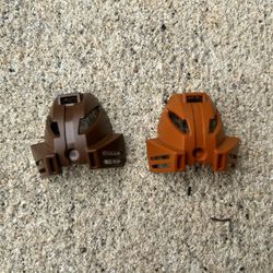 LEGO Bionicle 32568 – Kanohi Mask - Kakama x 2 – Brown & Dark Orange - 2001
