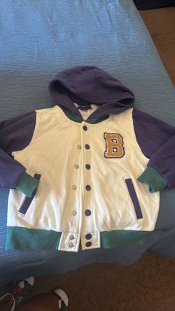 Kids Hooded Varsity Snap Jacket