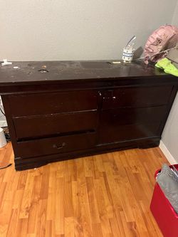 Dresser with mirror and night stand
