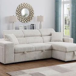 Bonaterra Reversible Sectional Sleeper Sofa With Storage 