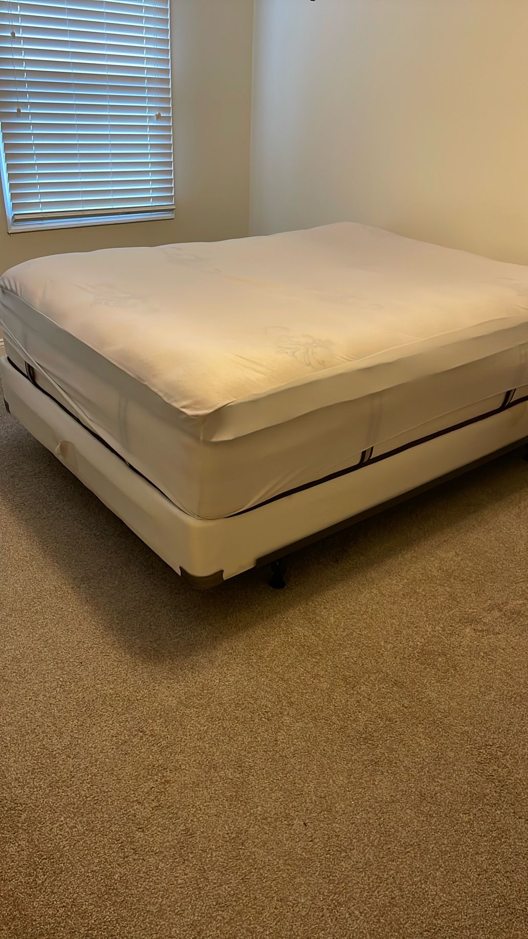 Mattress With Cover, Box spring And Bed Frame 