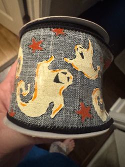 Halloween Ghost Wired Ribbon Roll