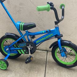 Schwinn Bike With Training Wheels Parent Handle Water bottle Holder Bell