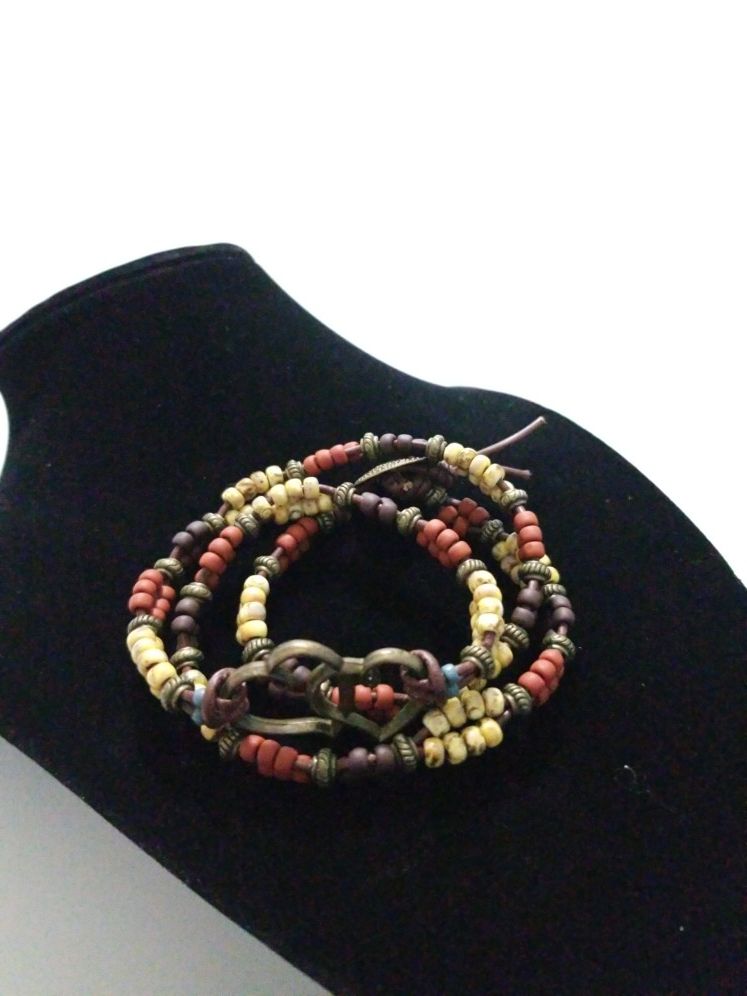 leather wrap bracelet and anklet set