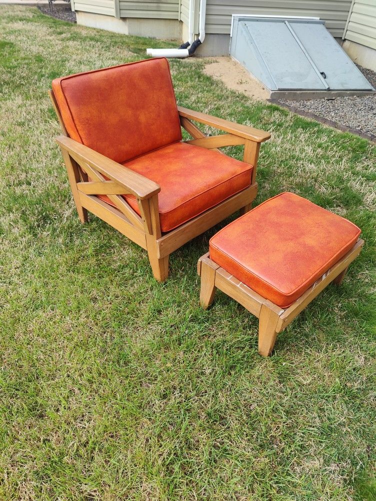 MCM Mid Century Chair And ottoman 