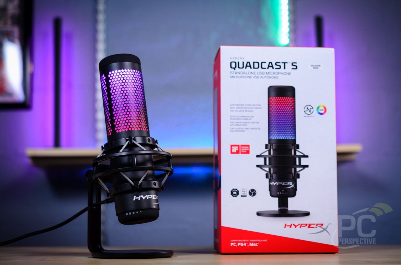 HyperX QuadCast S – RGB USB Condenser Microphone for PC, PS4, PS5 and Mac,  Anti-Vibration Shock Mount, 4 Polar Patterns, Pop Filter, Gain Control