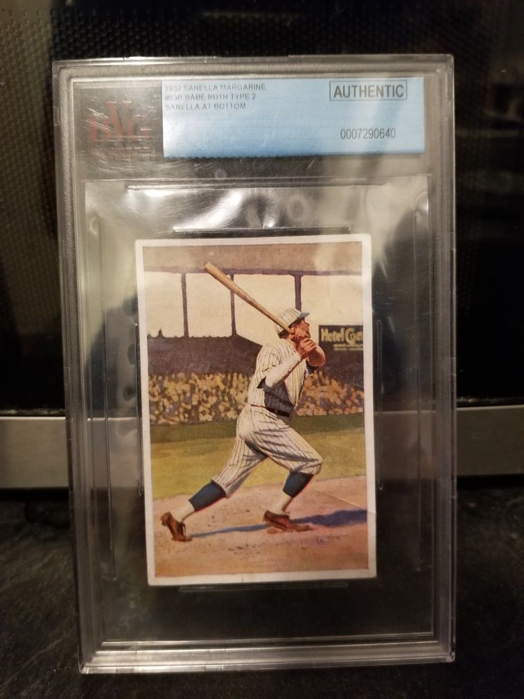 1932 babe ruth card. 1961 Roger Maris card. 1983 ryan Sandberg baseball cards.