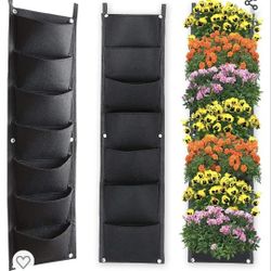 X XBEN Vertical Wall Hanging Planters, 7 Pockets Indoor Outdoor Large Grow Bags for Balcony Garden Yard Office Home Decoration

