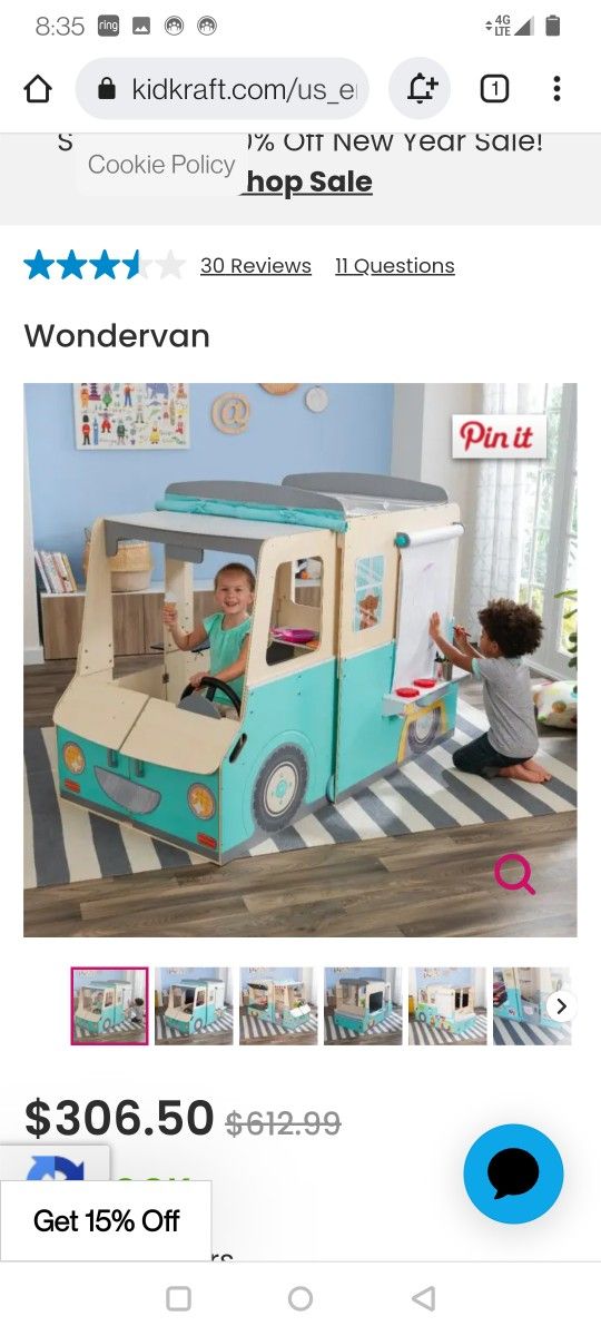 Kid Kraft Wonder Van Mobile Food Truck Play ,House