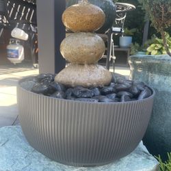 20” Custom Stack Mexican Beach Pebble Cairn Water Fountain ⛲️