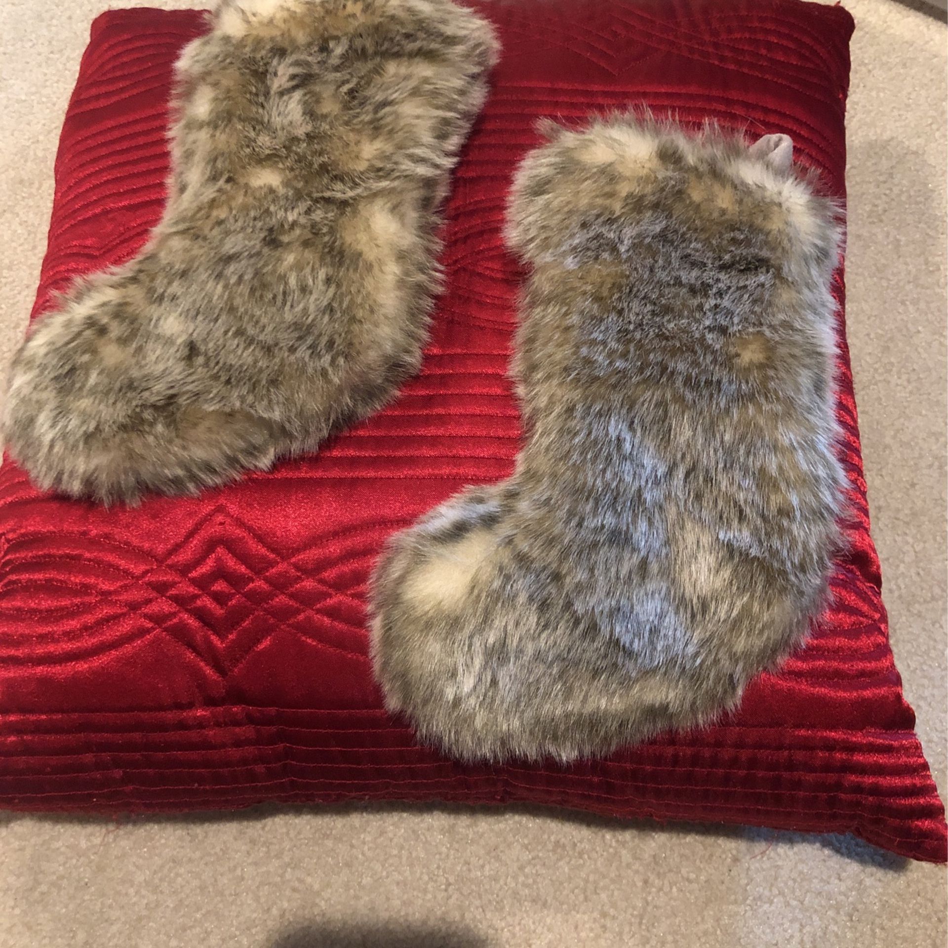 Two 11” Fur Stockings