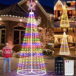 Led Outdoor Christmas Tree, 12 ft Prelit Christmas Tree, Smart Outside Christmastree Light Show App