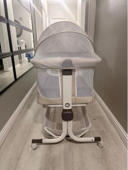 Baby Bassinet with Canopy and Wheels
