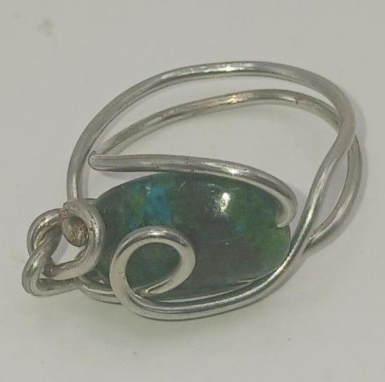 Wire Wrapped Turquoise ring 6.5