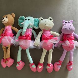 Ballerina Soft Bear Elephant Frog Hippo Kids Ballet Toy 
