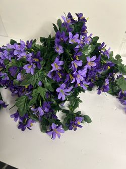 Artificial Purple Flowers long Vines a set of 2