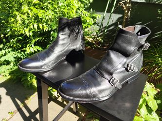 Alexander McQueen Tripple Monk Strap Boots, EU 42.5, US 9.5