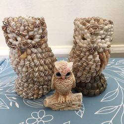 Three Small Owl Decorations 