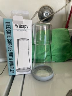 Wikapy Bedside Carafe with Tumbler 22 oz