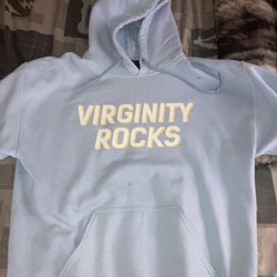 Virginity Rocks Light Blue Danny Duncan Hoodie