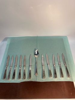 Vintage Le Tema “La Perla” Sterling Silver Handled Flatware Set 12 Pc Italy