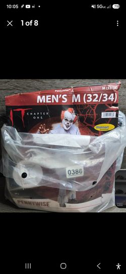 IT Pennywise Clown Chapter One Costume Jumpsuit Mask Mens M 32/34 Medium excl