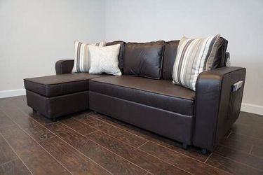 Julia Brown Reversible Sofa Sleeper Chaise with Storage