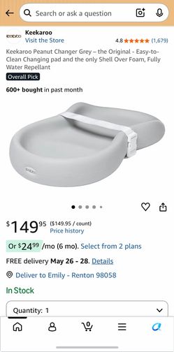 Keekaroo Peanut Changer – Gray