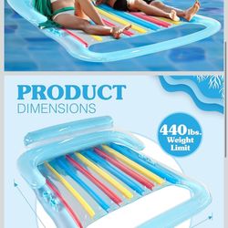 Two Person Inflatable Pool Lounger Float