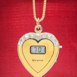 Digital 28" Necklace Quartz Pendant Watch With New Battery