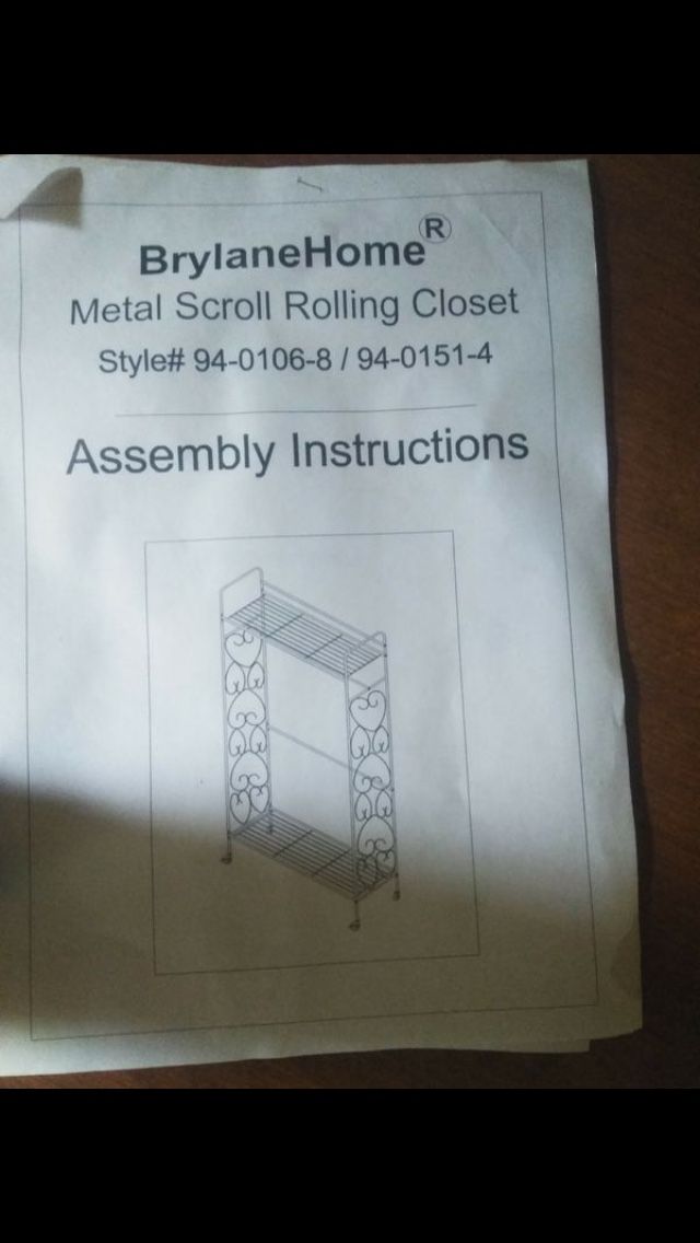 Metal Scroll Rolling Closet 60$ONLY