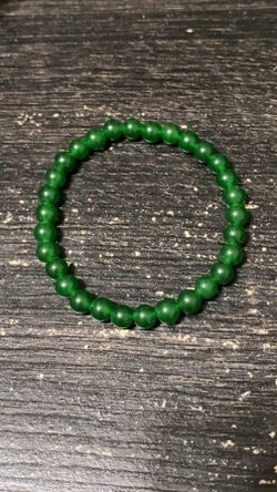 Green Jade Beaded Gemstone Bracelet (Please Read Description!)