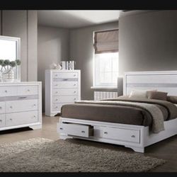 Brand New Elegant Designed Queen Size Storage Bed 